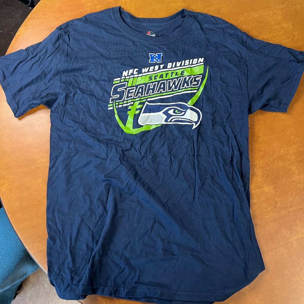 MAJESTIC Men's NFL Seattle Seahawks‎ 2018 Schedule T-Shirt Size L #216